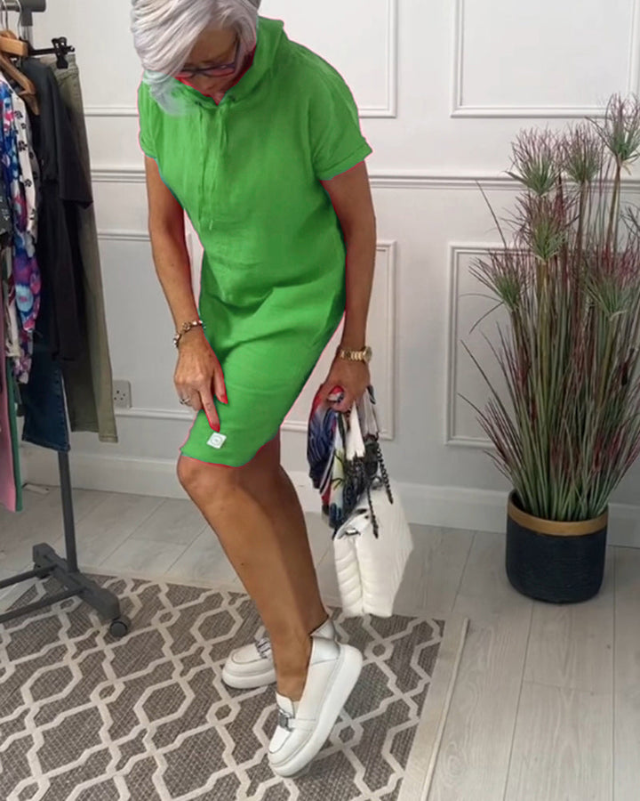 INES | Casual Dress with Hood and Short Sleeves Perfect for Summer