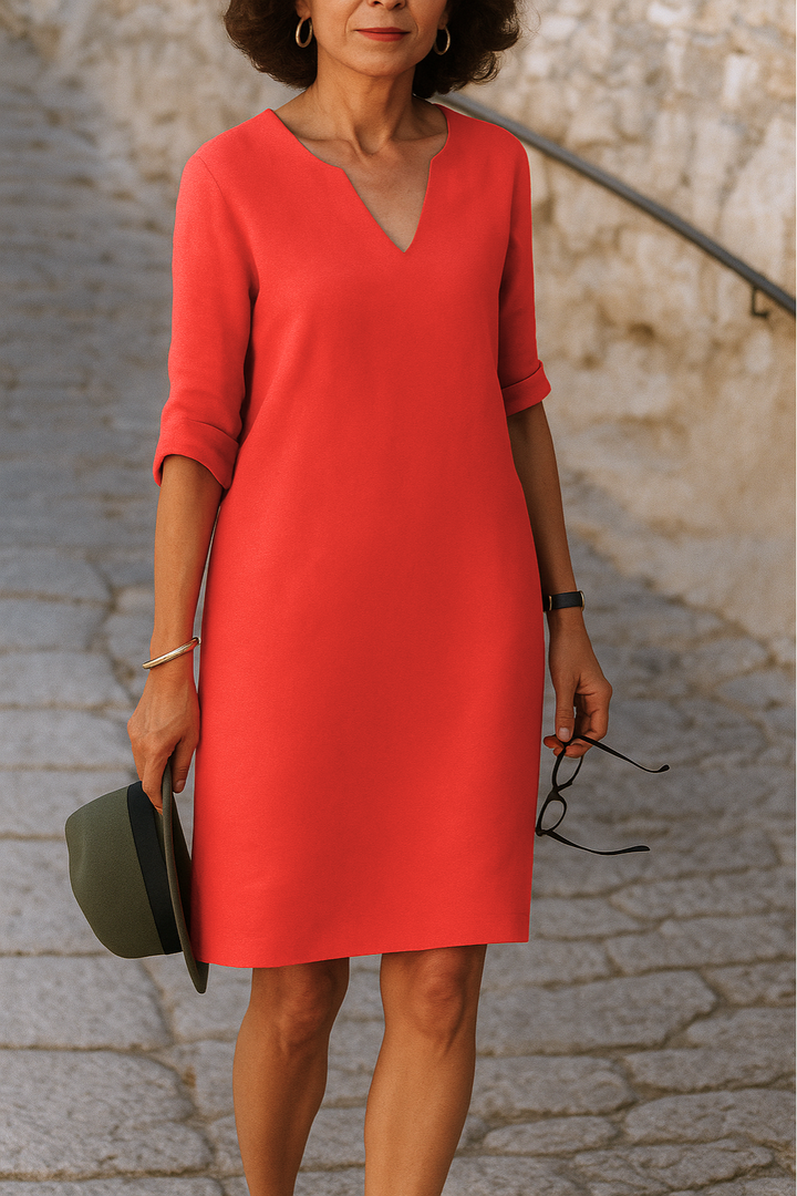 ADRIANA | Flowing Dress with V-Neck and Elegant Line for Every Moment of the Day