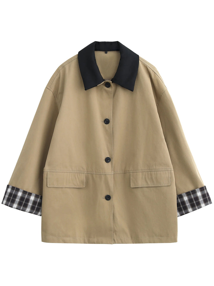 Women's Contrast Trim Button-Up Jacket
