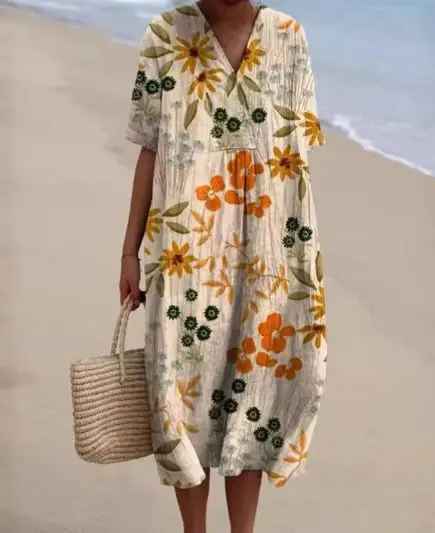 Margaret - Flowy Dress with Vibrant Floral Print