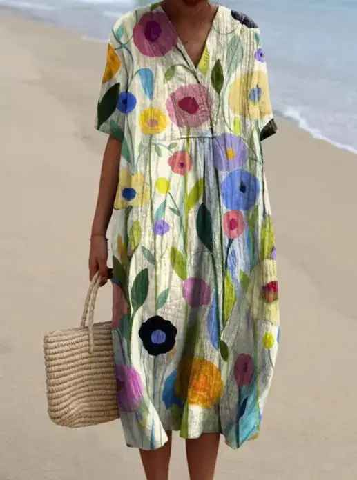 Margaret - Flowy Dress with Vibrant Floral Print