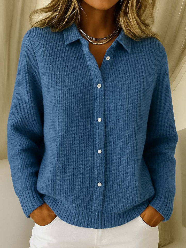 Classic Button-Down Knit Cardigan with Soft Knit