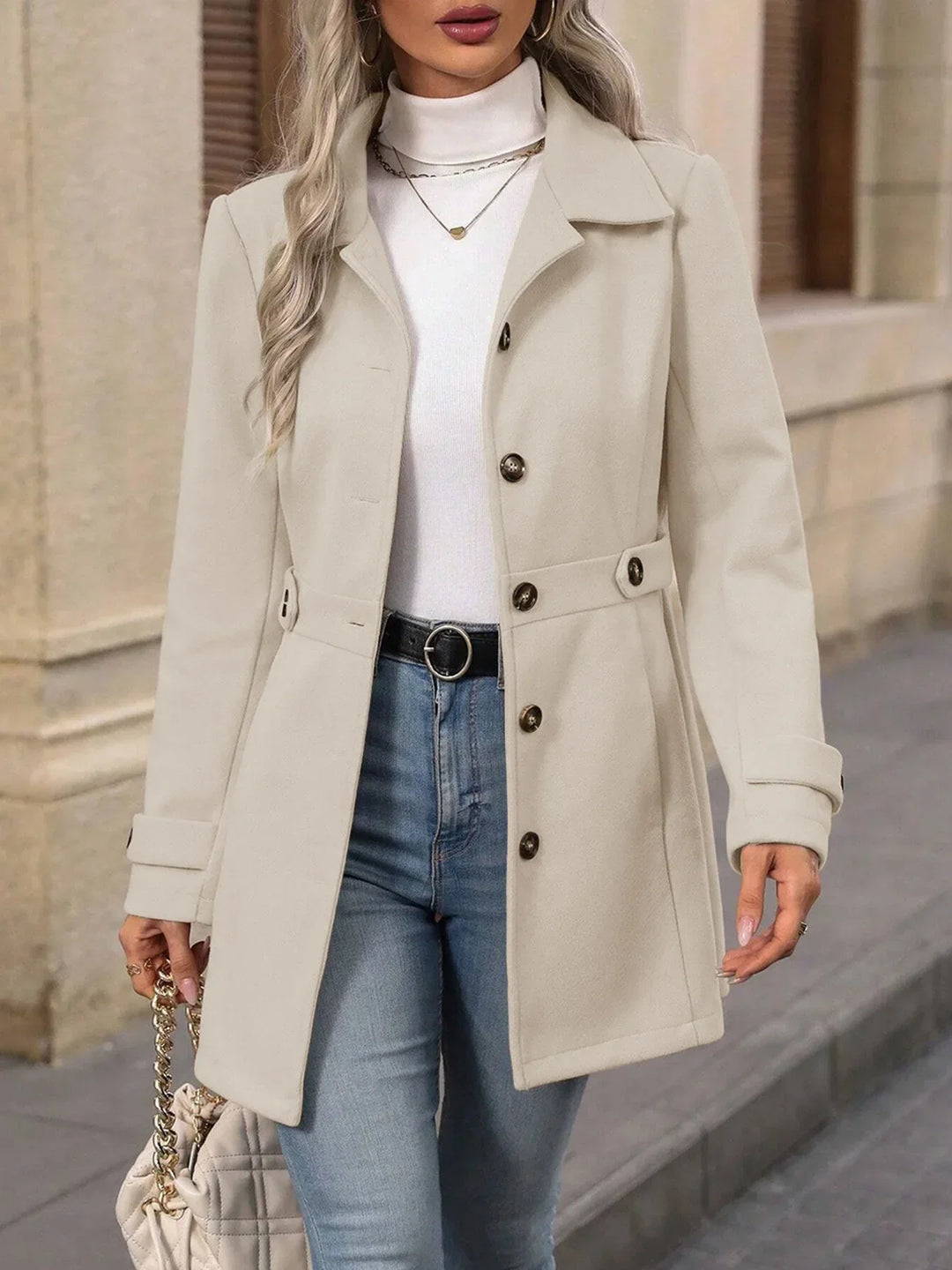 Autumn Wool Coat – Elegant Slim Fit Design for Versatile Styling