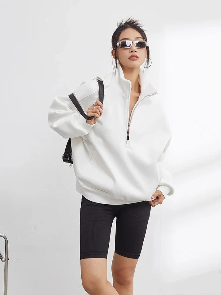 Oversized Half Zip Pullover Hoodie