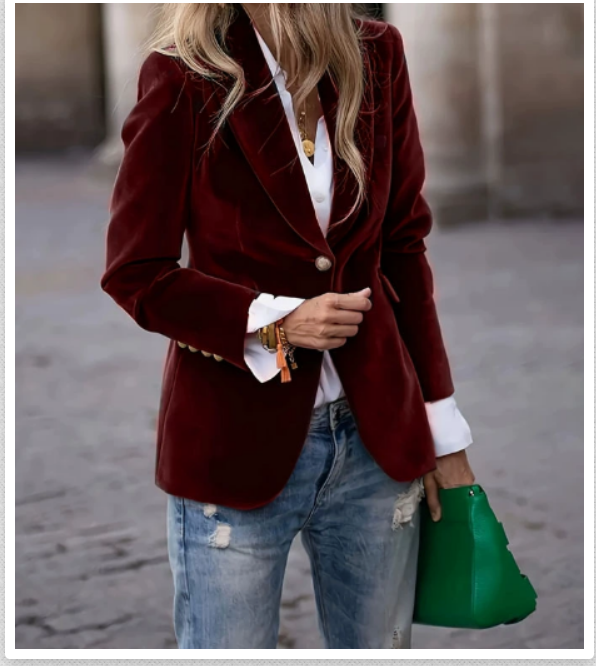 Women's Elegant Velvet Blazer