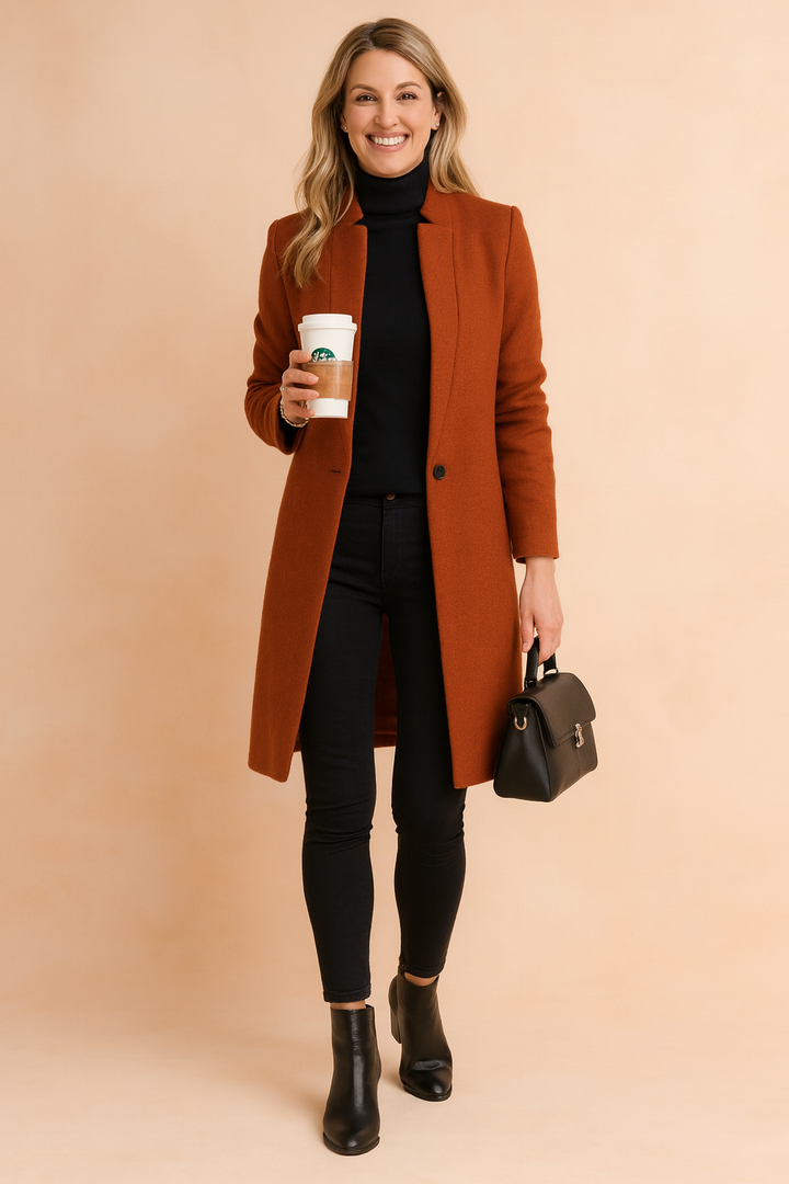 Minimalist Straight-Cut Longline Wool Winter Coat