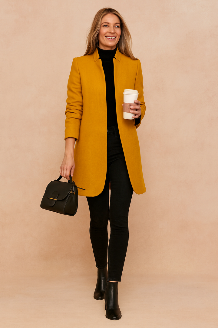 Minimalist Straight-Cut Longline Wool Winter Coat