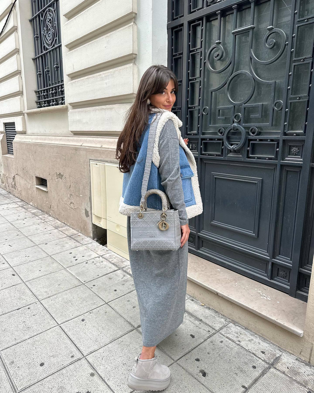 Women's Vintage Shearling Denim Vest
