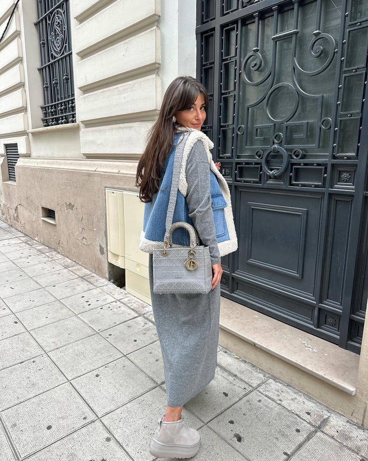 Women's Vintage Shearling Denim Vest