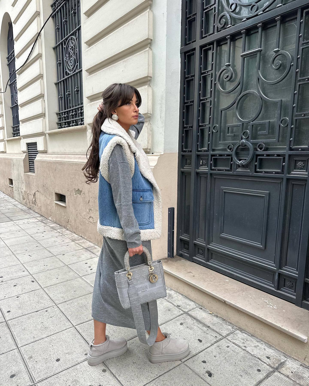 Women's Vintage Shearling Denim Vest