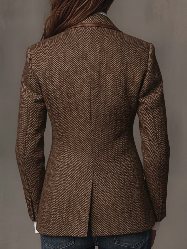 Theodora | Herringbone Panel Blazer