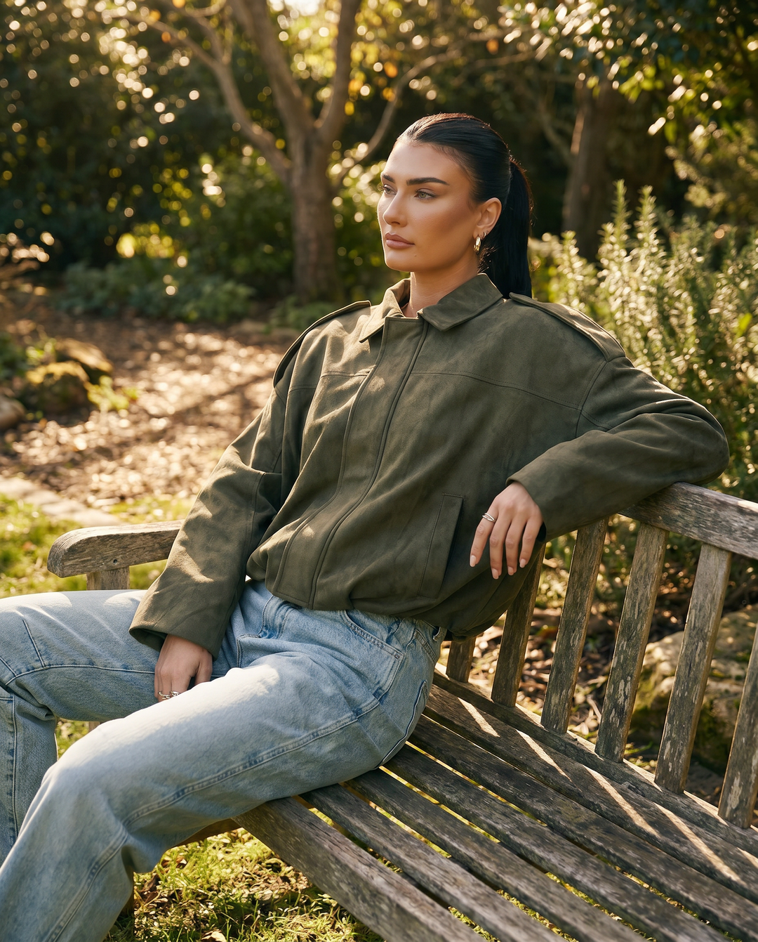 Women's Relaxed Boxy Faux Suede Jacket