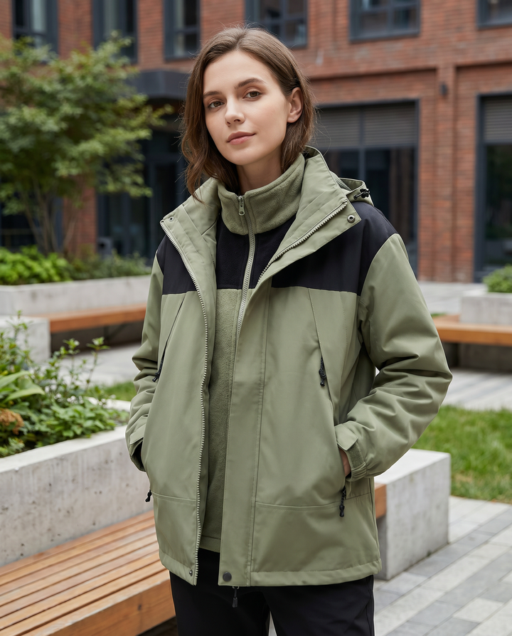 Women's 3-in-1 Fleece Winter Jacket with Hood