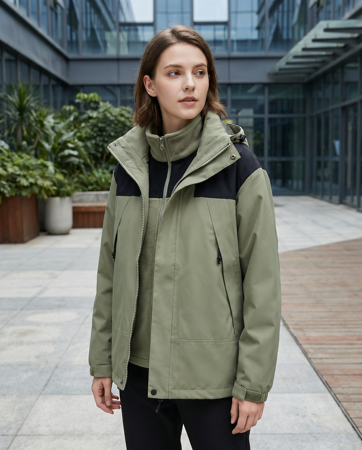 Women's 3-in-1 Fleece Winter Jacket with Hood