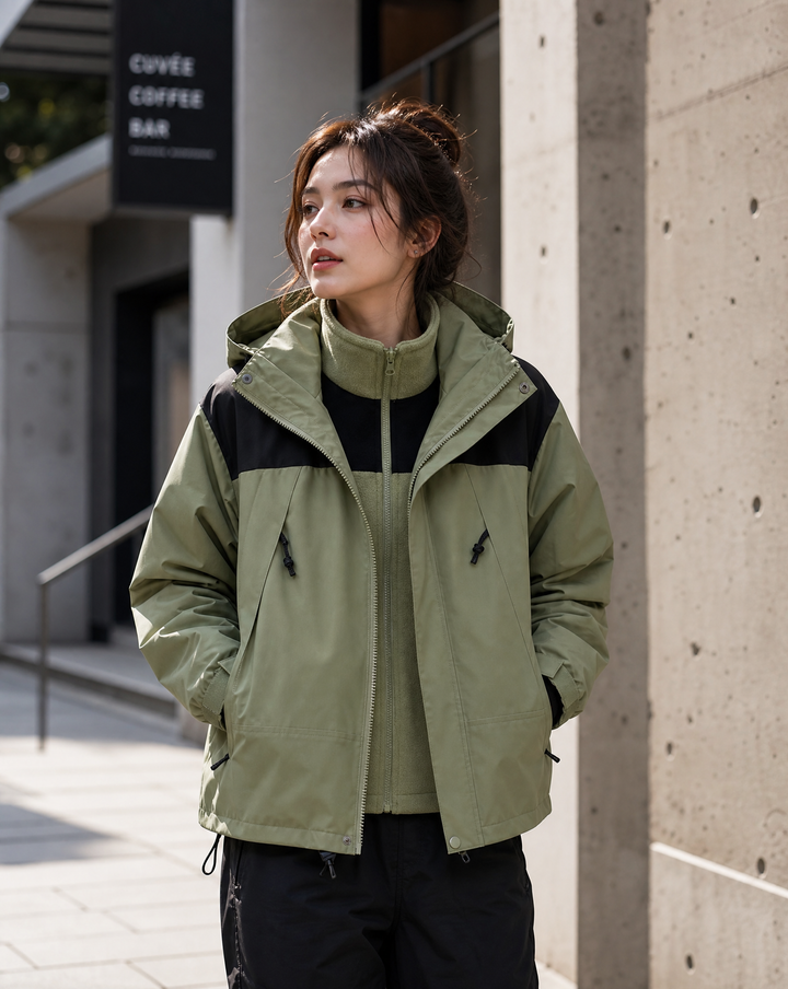 Women's 3-in-1 Fleece Winter Jacket with Hood