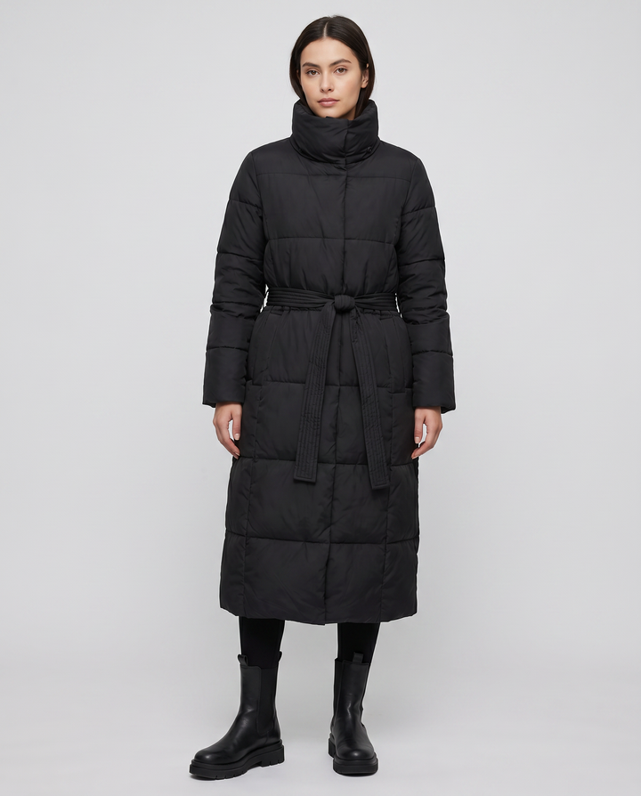 Comfortable long winter puffer jacket for women