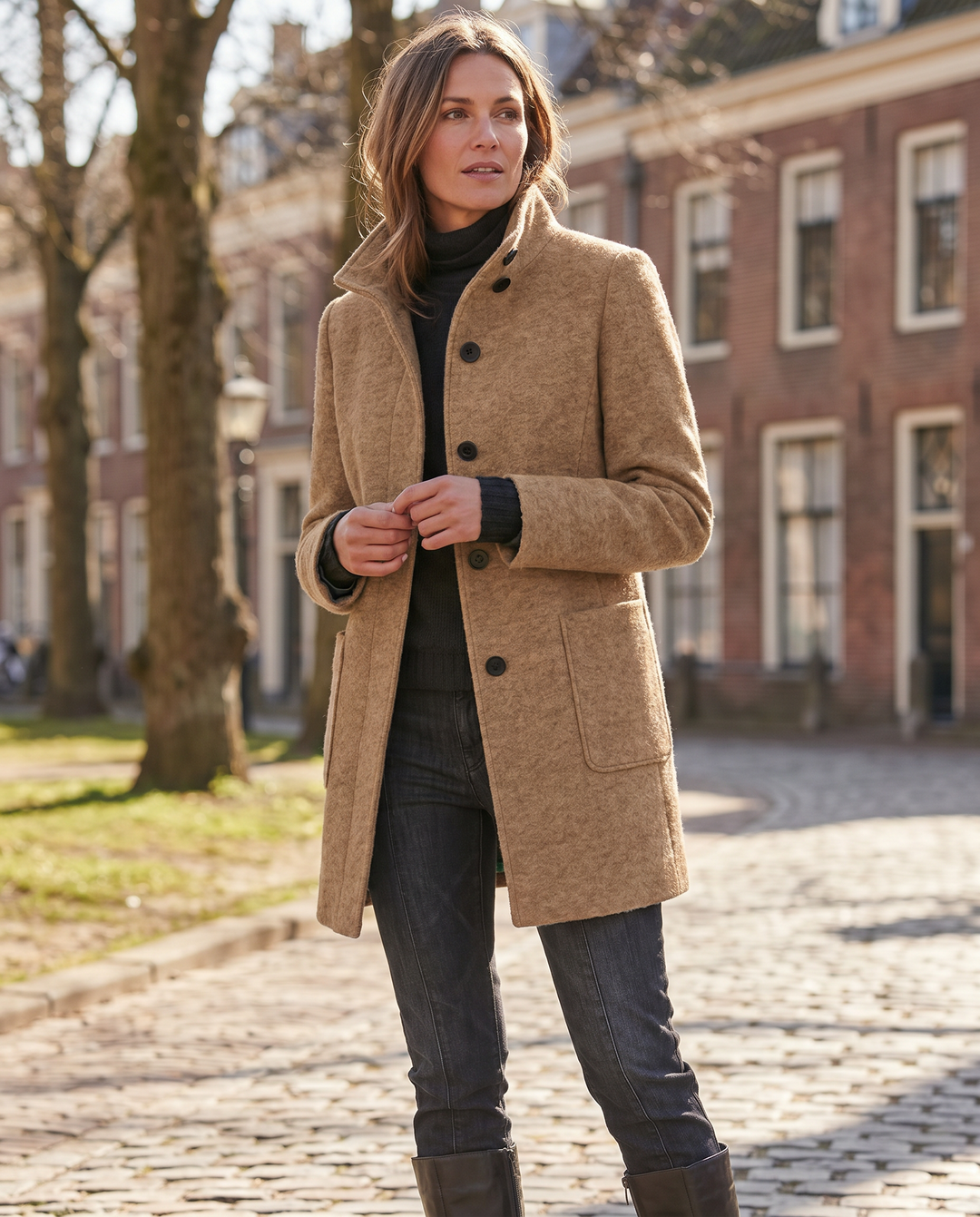 Retro Wool Coat Women – Stylish Stand Collar for Casual Chic