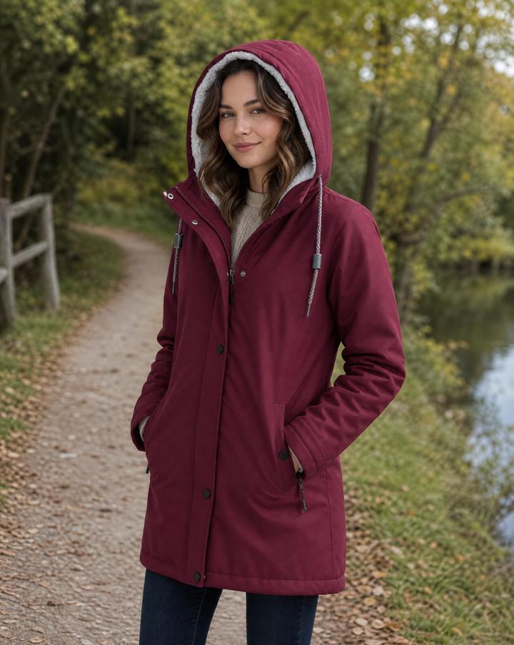 Cozy Sherpa-Lined Hooded Parka Jacket for Winter