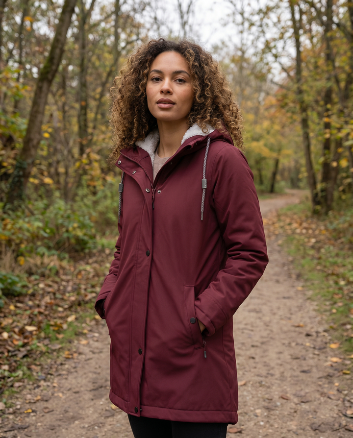 Cozy Sherpa-Lined Hooded Parka Jacket for Winter