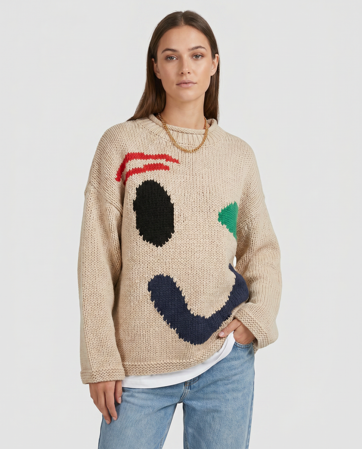 Oversized sweaters with smiley face design