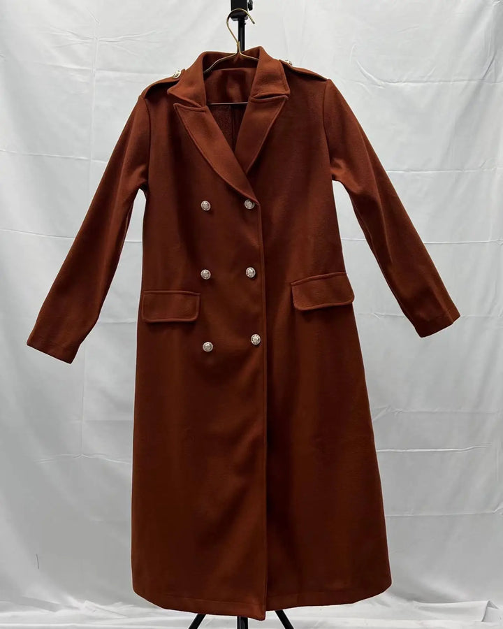 Korean Wool Coat – Double-Breasted Elegant Design for Cozy Autumn Style