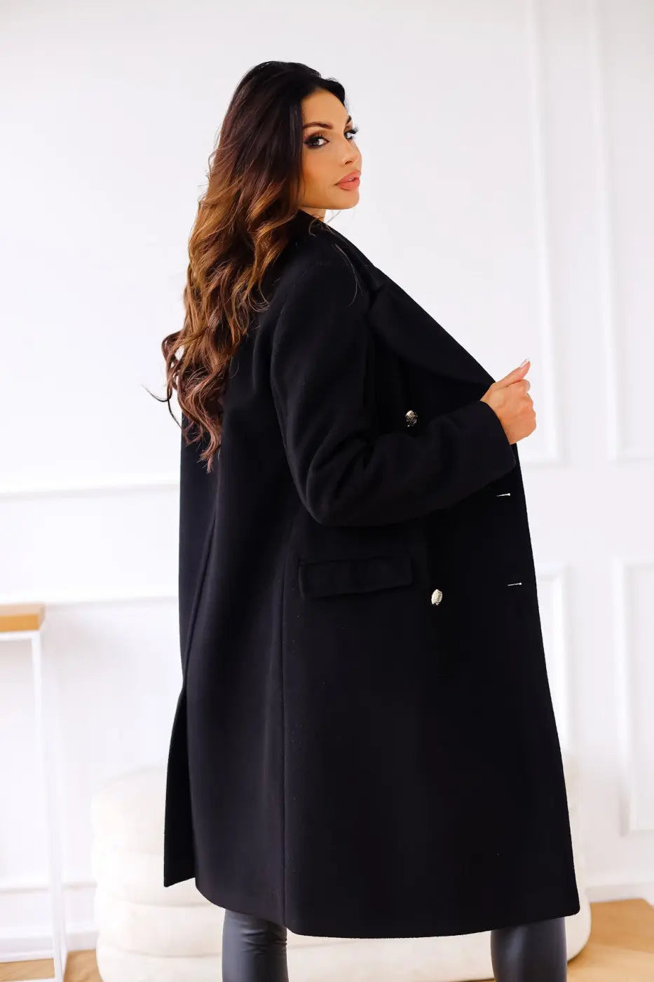 Women's Double-breasted Long Wool Coat