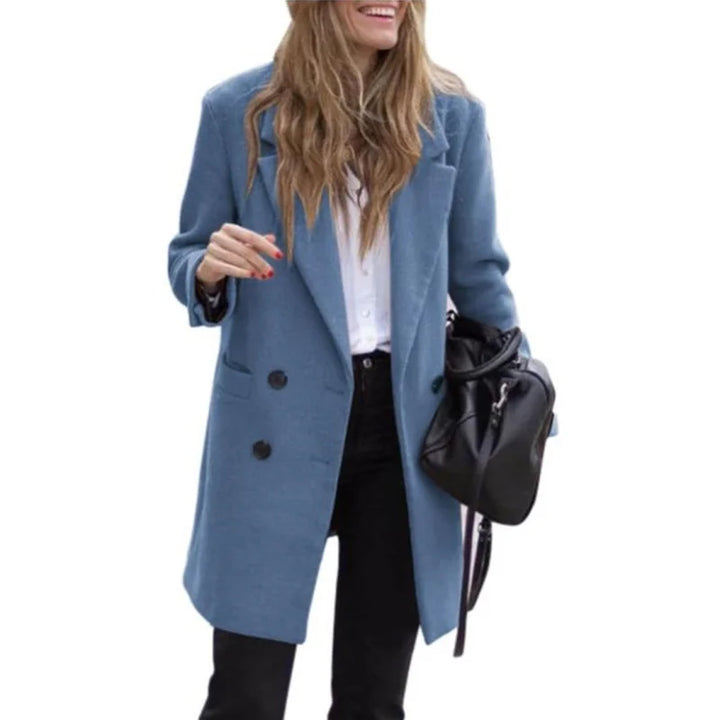 Luxe Wool Blend Coat – Double Breasted Warm Winter Outerwear