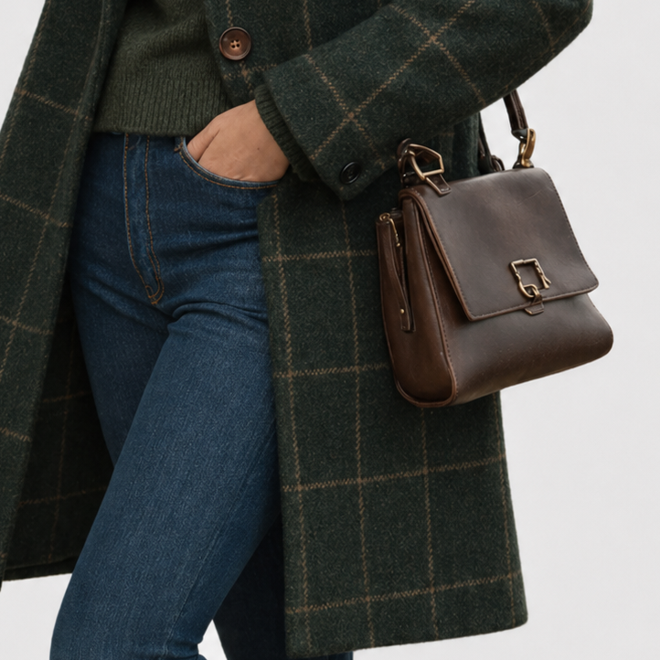 Women's Warm Fabric-Blend Overcoat — Tailored Mid-Length Lapel Collar Coat