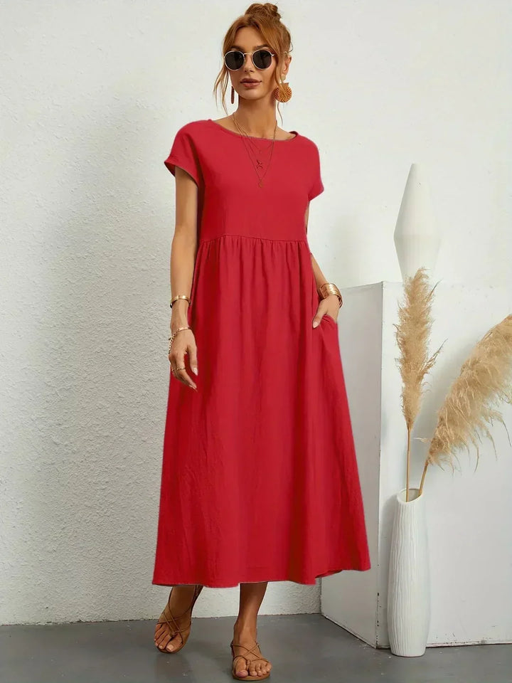 Gabriela™ | Timeless elegance fluid midi dress