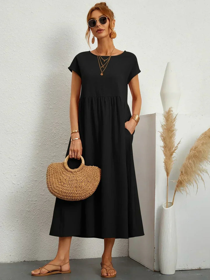 Gabriela™ | Timeless elegance fluid midi dress