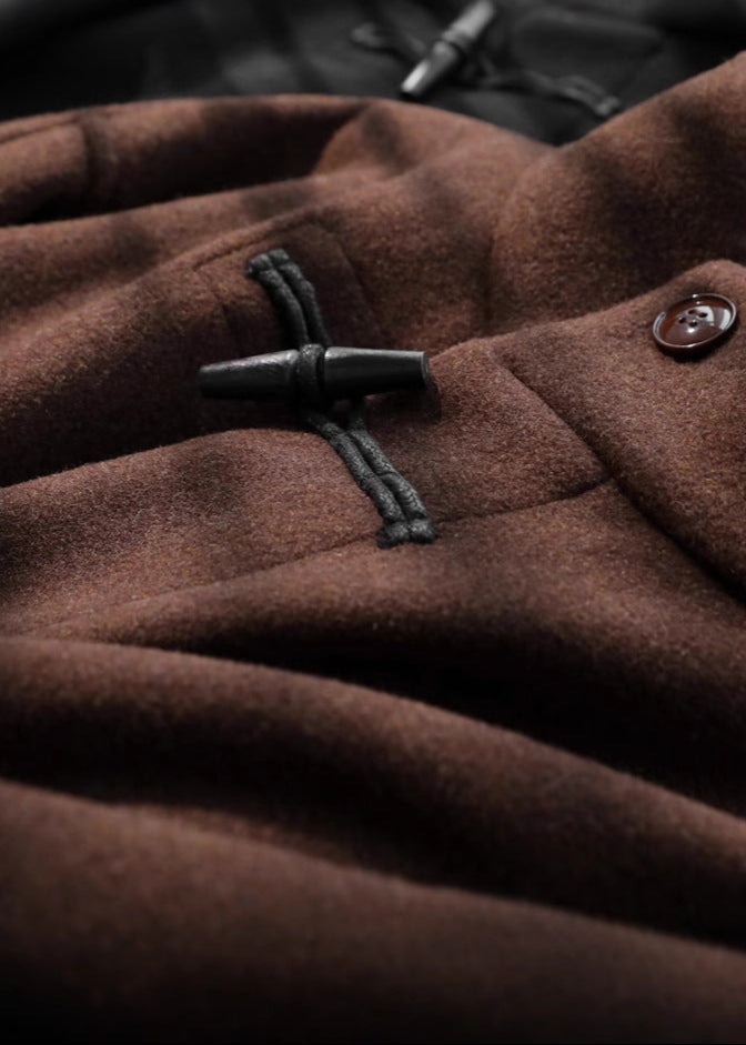 Women's Classic Wool Toggle Coat with Belted Waist