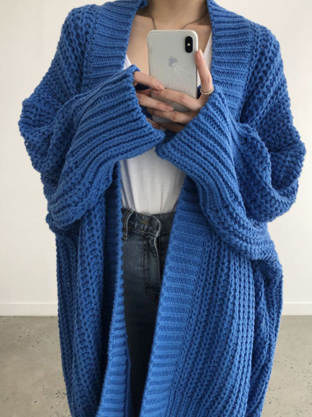 Oversized Split Knit Cardigan