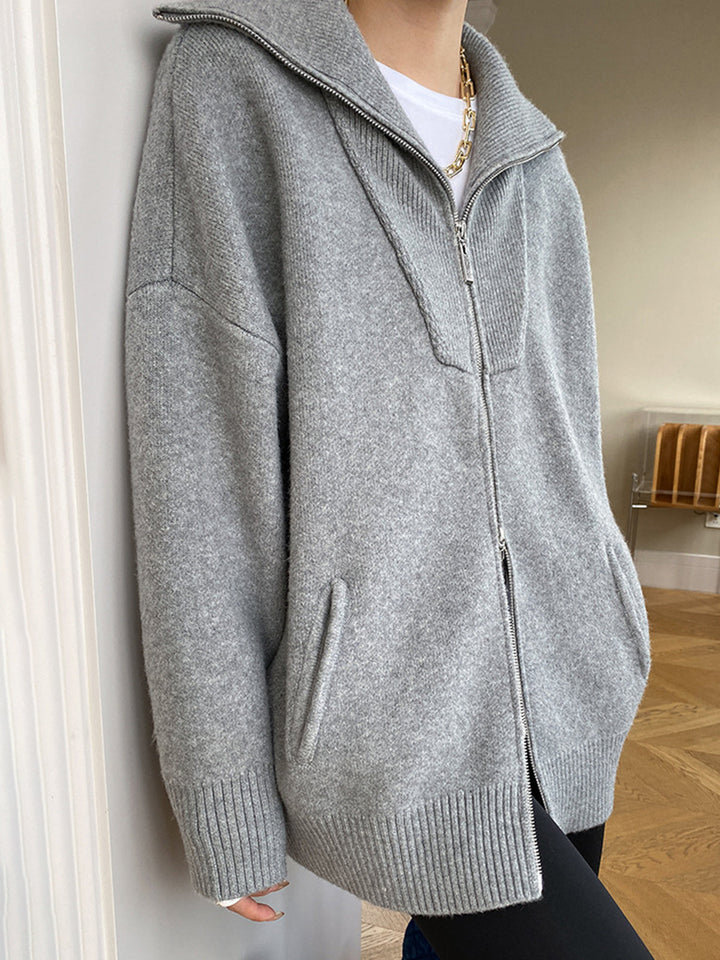 Casual Oversized Open Collar Cardigan