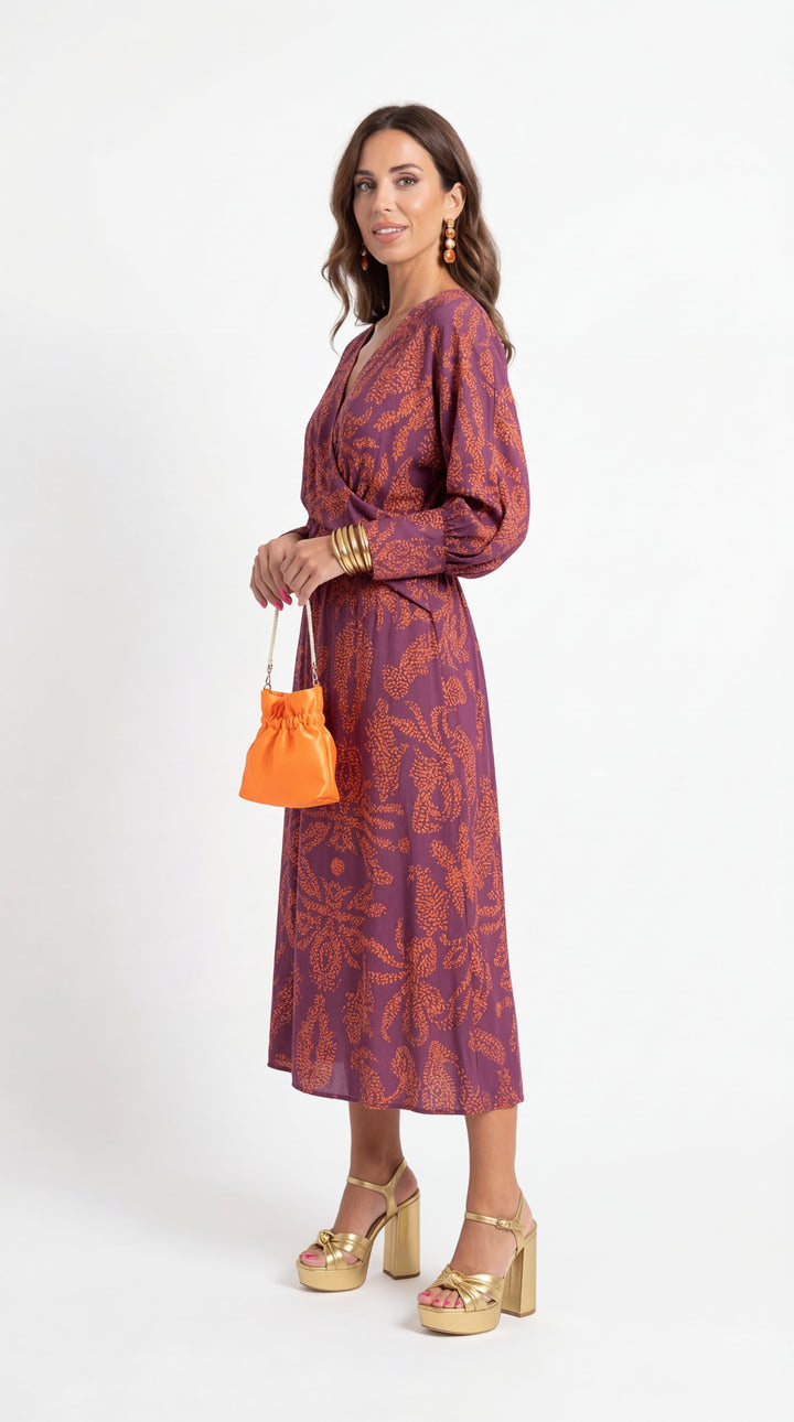 Isadora | Elegant Midi Dress with Delicate Print