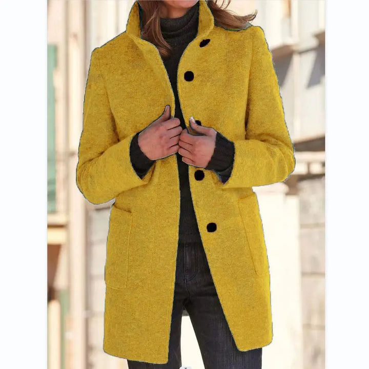 Retro Wool Coat Women – Stylish Stand Collar for Casual Chic