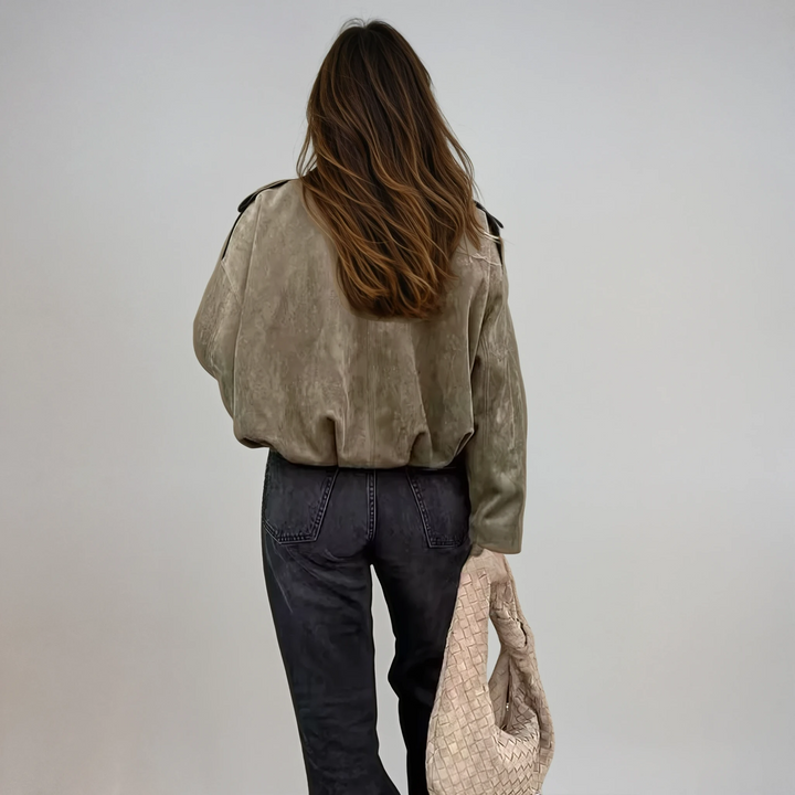 Women's Vintage Oversized Bomber Jacket