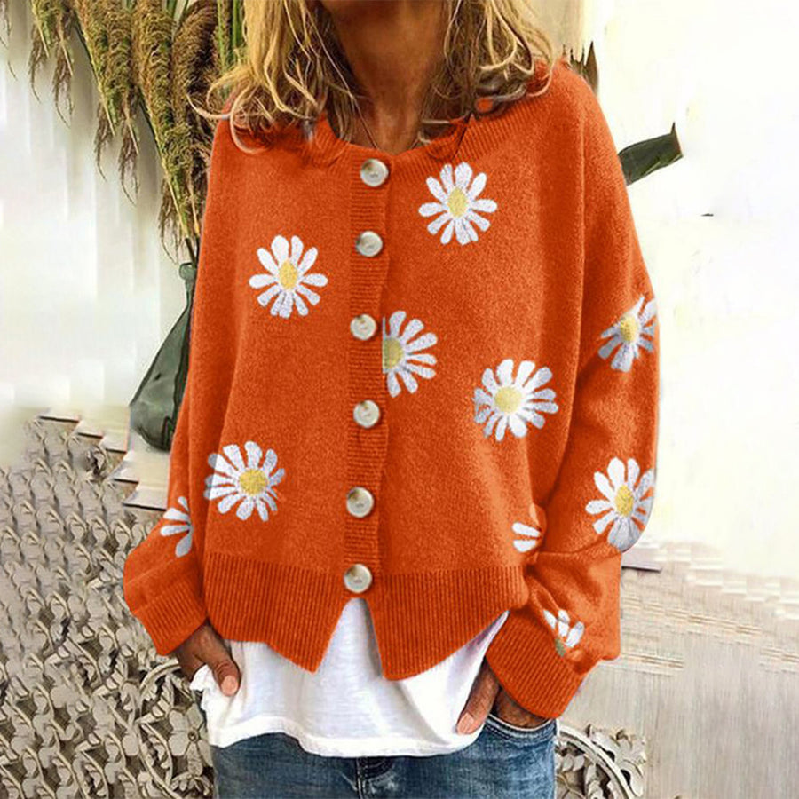 Button-Down Cardigan - Classic Knit Long Sleeve Sweater