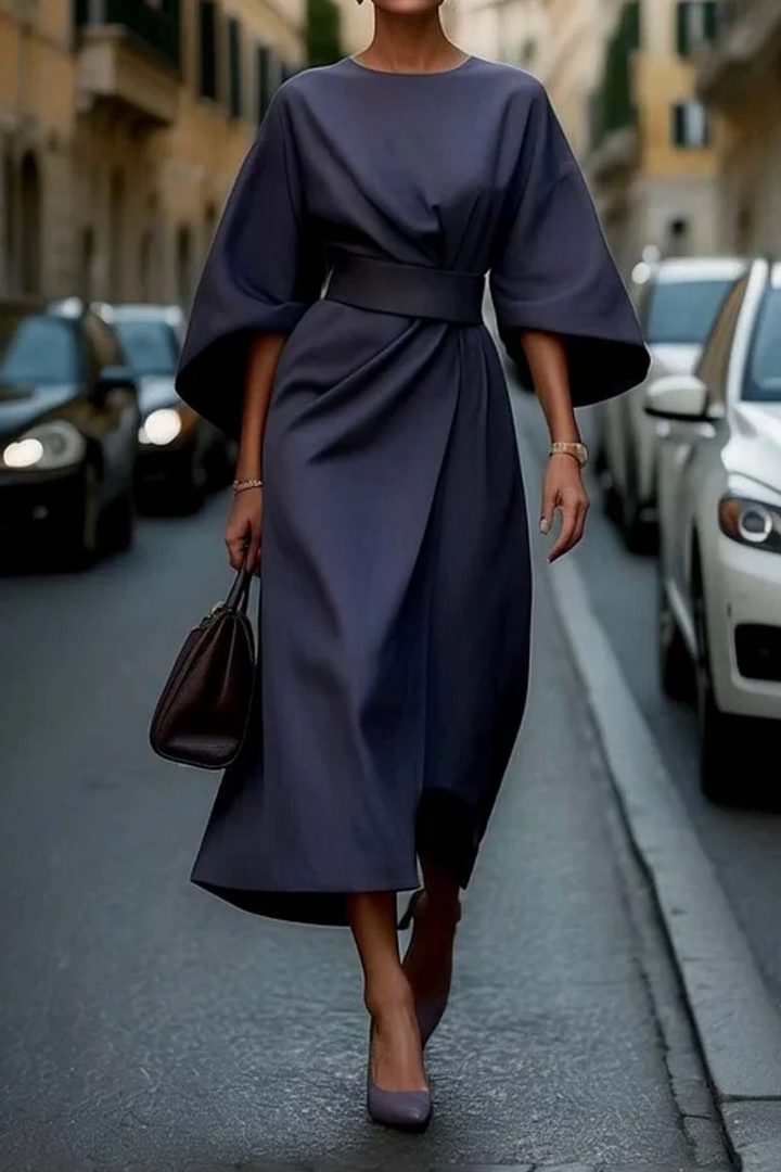 Sonia | Elegant Dress with Lantern Sleeves and Waistband