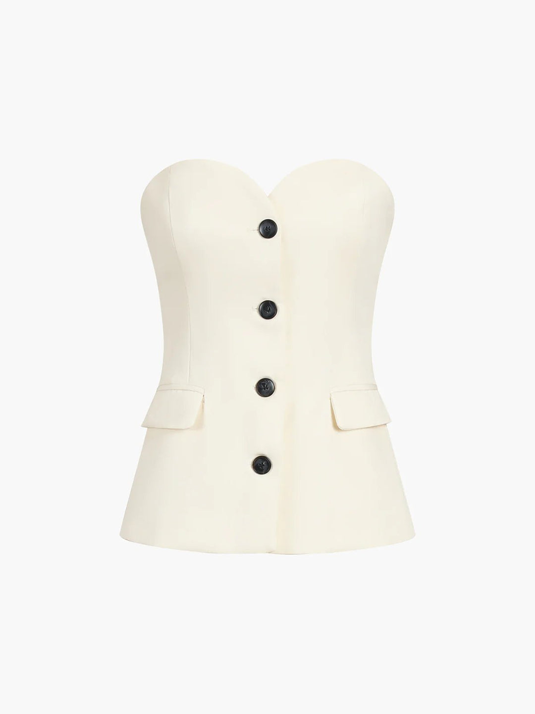 Elegant Strapless Tube Top With Wide Pants Set