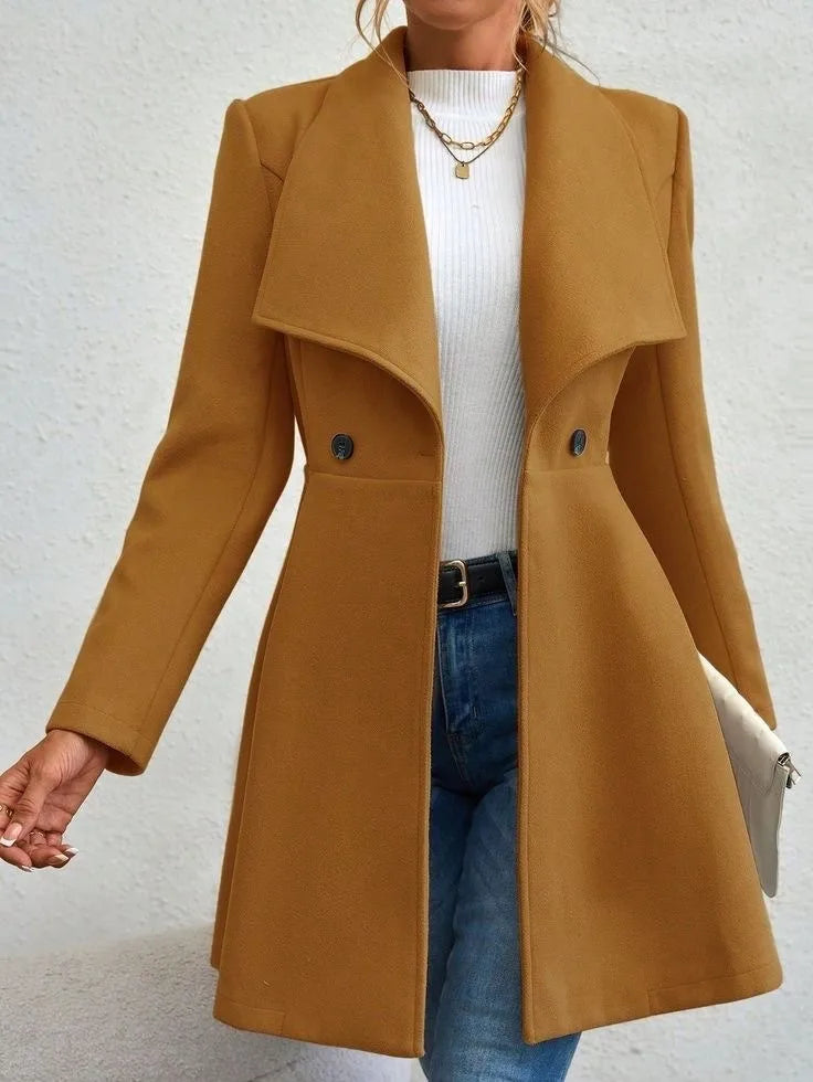 Slim-Fit Wool Coat – Chic Transitional Outerwear for Office and Casual Wear