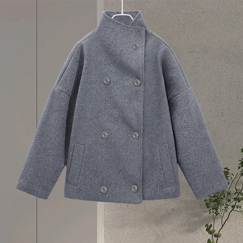 Stand Collar Women's Pea Coat