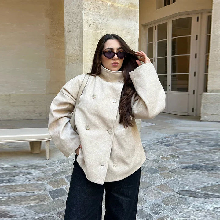 Stand Collar Women's Pea Coat