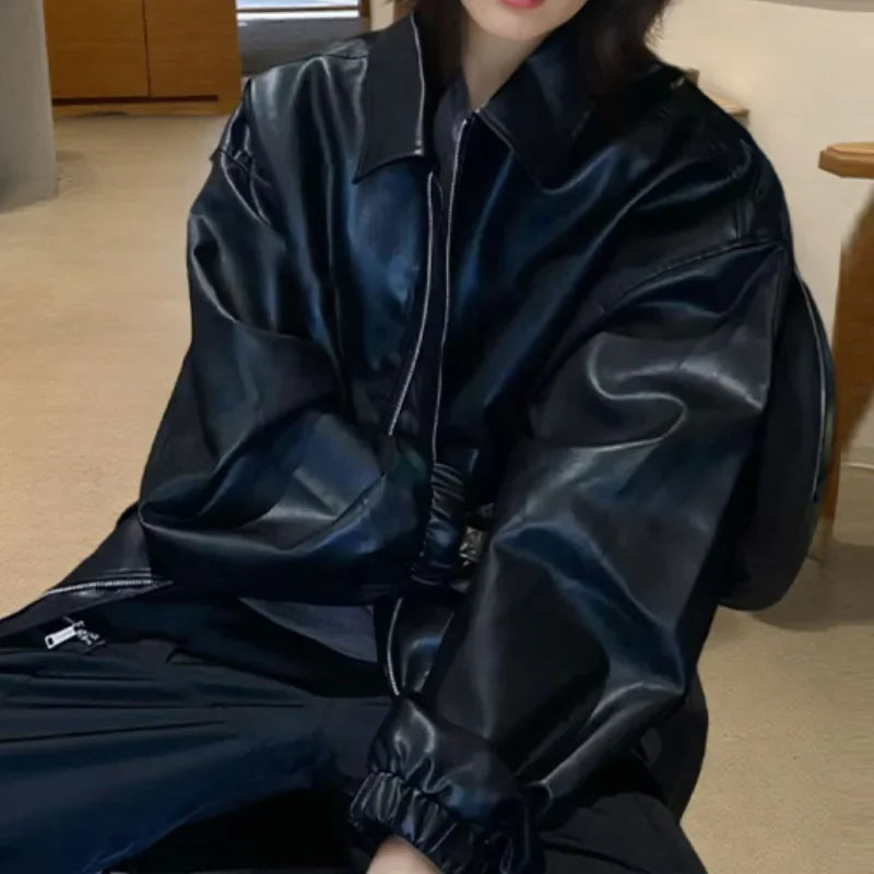 Women's Classic Faux Leather Jacket