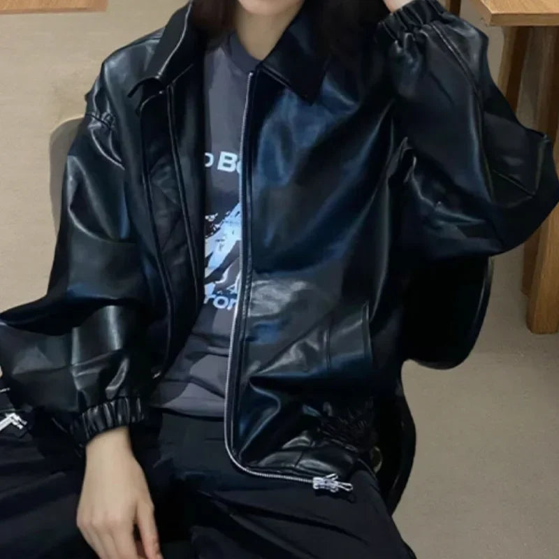 Women's Classic Faux Leather Jacket