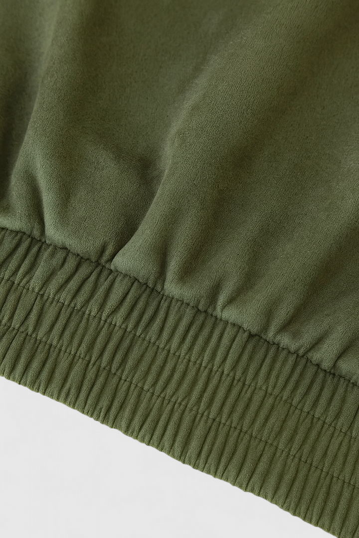 Elegant Green Bomber Jacket with Timeless Style