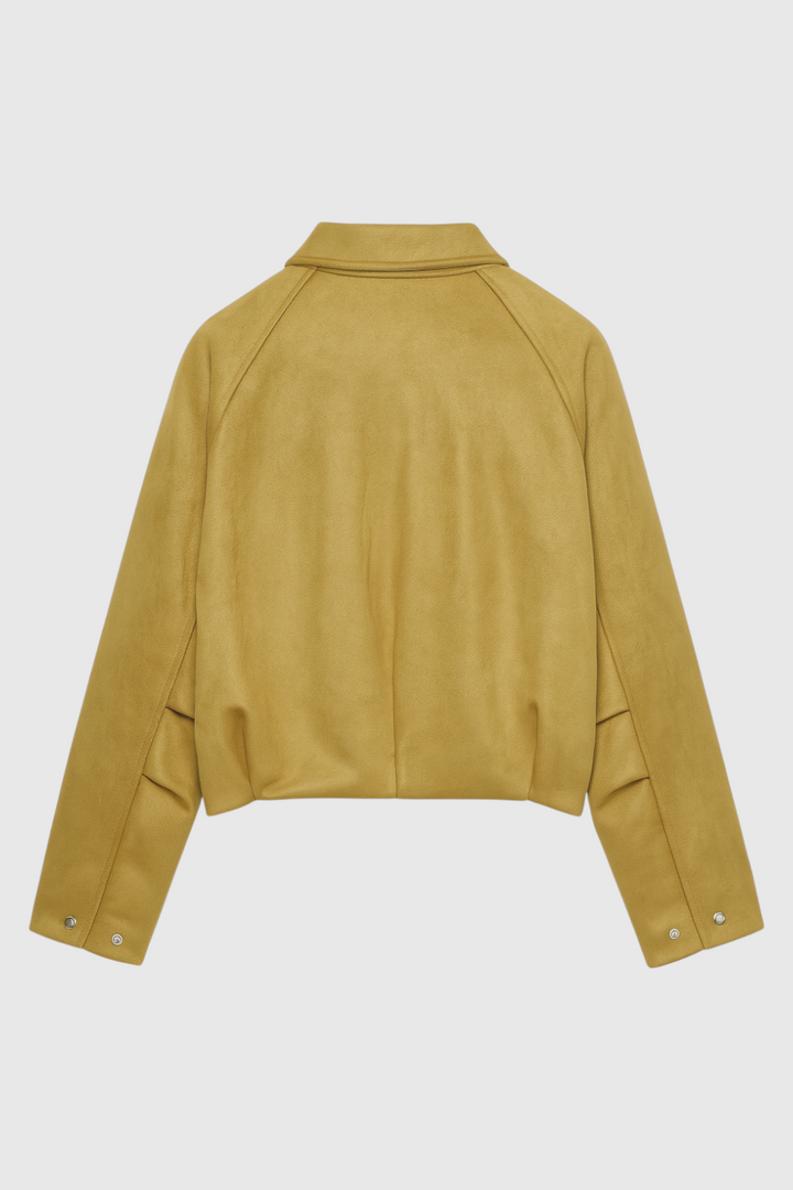 Stylish Yellow Bomber Jacket with Trendy Details