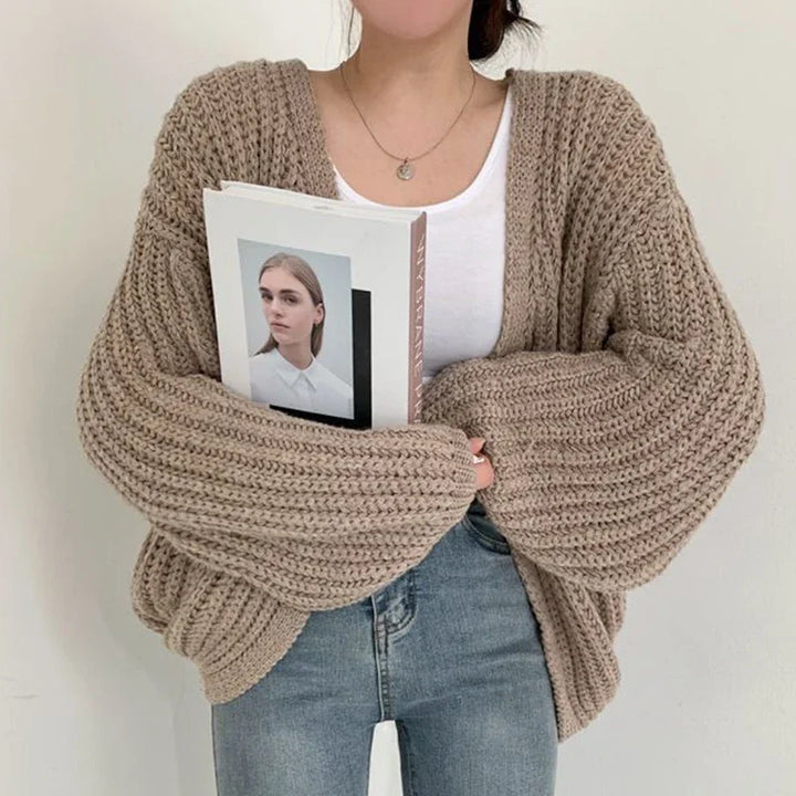 Oversized Sleeve Knit Cardigan