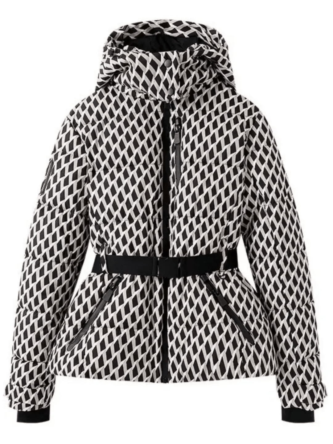Women's Waterproof Insulated Puffer Ski Jacket With Belt