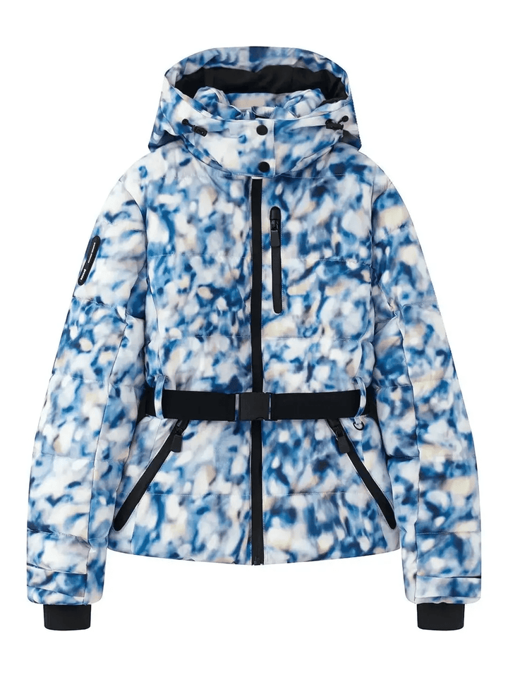Women's Waterproof Insulated Puffer Ski Jacket With Belt