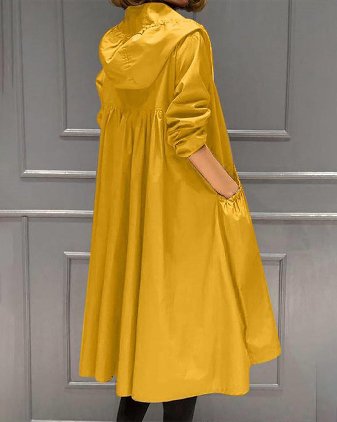 Women's Waterproof Long Hooded Trench Coat for Autumn and Winter